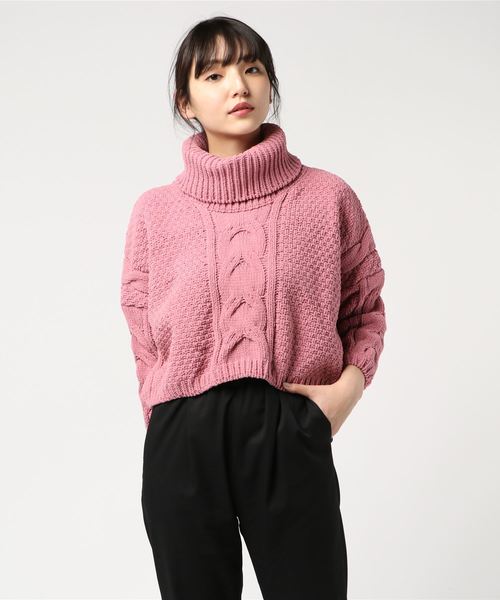 rps（アールピーエス）の「モールタートルケーブルニットプルオーバー（ニット/セーター・レディース・ピンク/アイボリー/ラベンダー・M）」の18枚目の写真