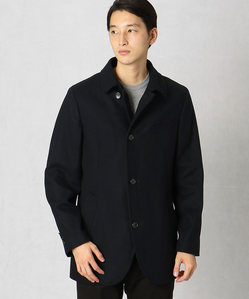 COMME CA MEN（コムサメン）の「ウールメルトン　ジャケットコート（ステンカラーコート・メンズ・ブラック/ネイビー・SMALL/MEDIUM/LARGE）」の9枚目の写真