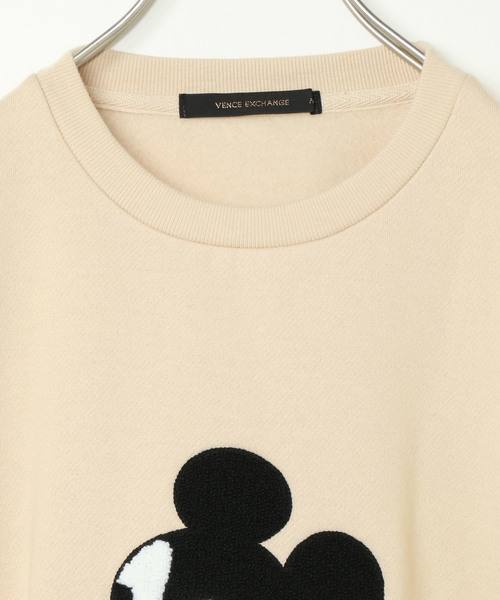 Disney(ディズニー)の「Disney(ディズニー)ミッキーサガラ刺繍裏毛トレーナー(スウェット・レディース・ホワイト/ベージュ・MEDIUM/LARGE)」の12枚目の写真