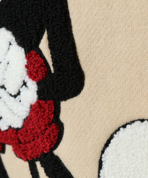Disney(ディズニー)の「Disney(ディズニー)ミッキーサガラ刺繍裏毛トレーナー(スウェット・レディース・ホワイト/ベージュ・MEDIUM/LARGE)」の13枚目の写真