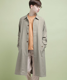 EMMA CLOTHES | ガンクラブチェック　ビッグシルエットバルカラーコート(ステンカラーコート)