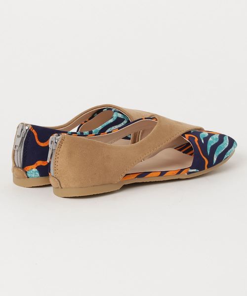 チャイハネ（チャイハネ）の「【チャイハネ】トロピカルオープントゥパンプス（パンプス・レディース・ベージュ/ブラック・M/L）」の4枚目の写真