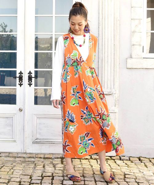 チャイハネ（チャイハネ）の「【チャイハネ】トロピカルオープントゥパンプス（パンプス・レディース・ベージュ/ブラック・M/L）」の8枚目の写真