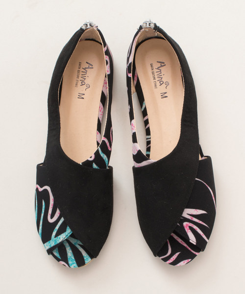 チャイハネ（チャイハネ）の「【チャイハネ】トロピカルオープントゥパンプス（パンプス・レディース・ベージュ/ブラック・M/L）」の10枚目の写真