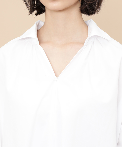 ADAM ET ROPE'(アダムエロペ)の「ギャザーサックワンピース(ワンピース・レディース・ホワイト/ライトグリーン・FREE)」の15枚目の写真