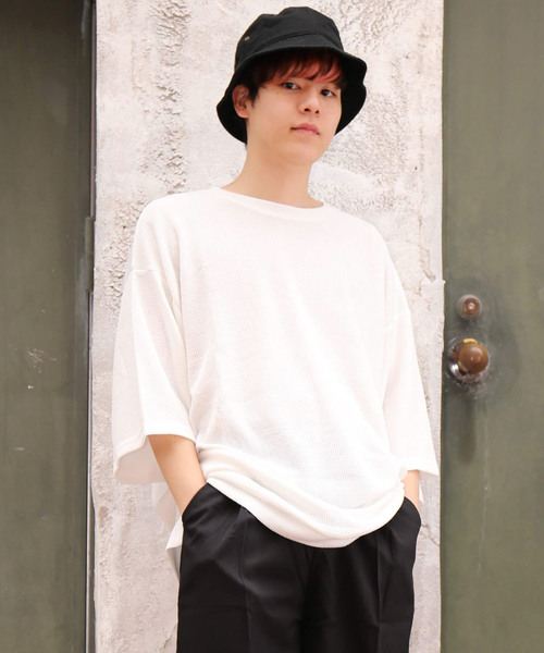revertical(リバーティカル)の「ストレッチ ポンチ素材 半袖 ビッグTシャツ(Tシャツ/カットソー・メンズ・ホワイト/パープル/ダークオレンジ/ブラック/グレー/ワインレッド・M/L)」の11枚目の写真