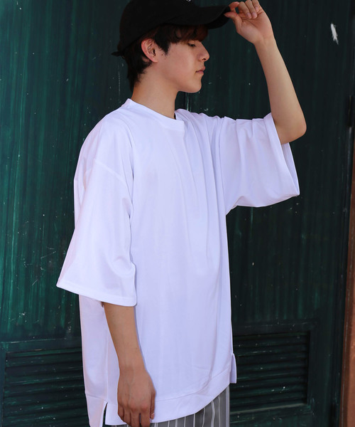 revertical(リバーティカル)の「ストレッチ ポンチ素材 半袖 ビッグTシャツ(Tシャツ/カットソー・メンズ・ホワイト/パープル/ダークオレンジ/ブラック/グレー/ワインレッド・M/L)」の10枚目の写真