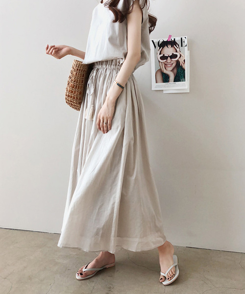 ABITOKYO(アビトーキョー)の「麻ライク マキシワンピース(ワンピース・レディース・アイボリー/ブラック系その他/ブラック/カーキ/キャメル/ダークグリーン/ベージュ系その他/ブラック×ホワイト・FREE)」の21枚目の写真