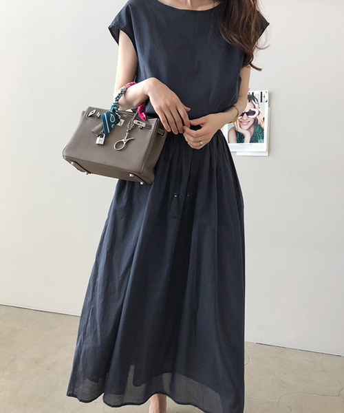 ABITOKYO(アビトーキョー)の「麻ライク マキシワンピース(ワンピース・レディース・アイボリー/ブラック系その他/ブラック/カーキ/キャメル/ダークグリーン/ベージュ系その他/ブラック×ホワイト・FREE)」の16枚目の写真