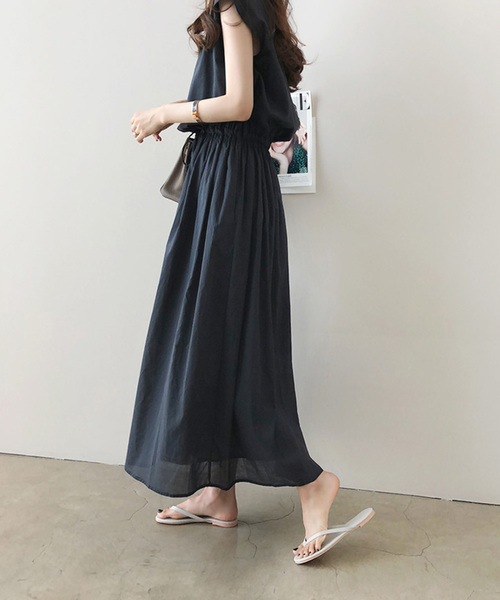 ABITOKYO(アビトーキョー)の「麻ライク マキシワンピース(ワンピース・レディース・アイボリー/ブラック系その他/ブラック/カーキ/キャメル/ダークグリーン/ベージュ系その他/ブラック×ホワイト・FREE)」の17枚目の写真