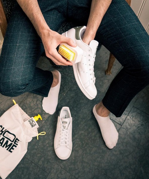 SHOE SHAME(シューシェイム)の「〈SHOE SHAME/シューシェイム〉 LOSE THE DIRT KIT クリーニングキット シューケアセット(シューケア用品・メンズ・ホワイト×イエロー・FREE)」の9枚目の写真