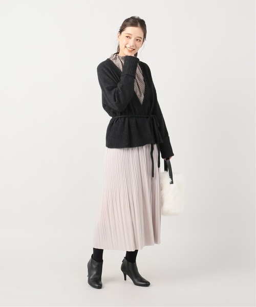 La TOTALITE（ラトータリテ）の「ラクーン混カシュクールカーディガン◆（カーディガン/ボレロ・レディース・チャコールグレー/ベージュ/ウッド・FREE）」の6枚目の写真