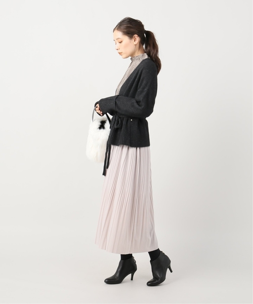 La TOTALITE（ラトータリテ）の「ラクーン混カシュクールカーディガン◆（カーディガン/ボレロ・レディース・チャコールグレー/ベージュ/ウッド・FREE）」の7枚目の写真