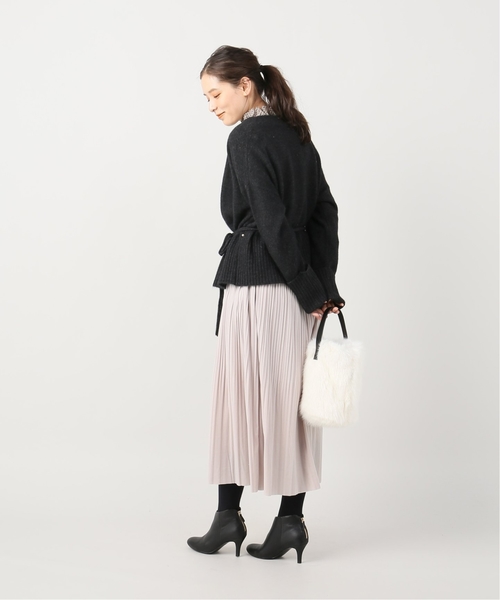 La TOTALITE（ラトータリテ）の「ラクーン混カシュクールカーディガン◆（カーディガン/ボレロ・レディース・チャコールグレー/ベージュ/ウッド・FREE）」の8枚目の写真