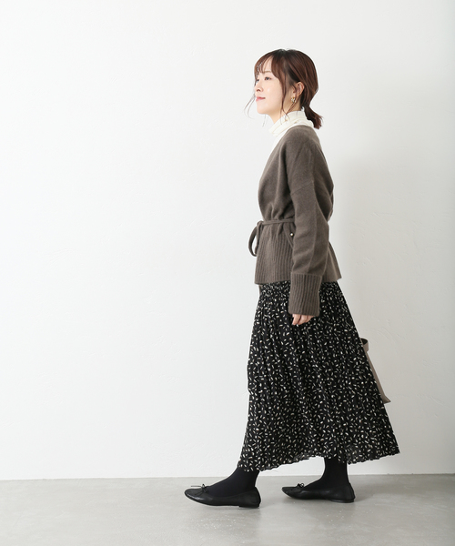 La TOTALITE（ラトータリテ）の「ラクーン混カシュクールカーディガン◆（カーディガン/ボレロ・レディース・チャコールグレー/ベージュ/ウッド・FREE）」の20枚目の写真