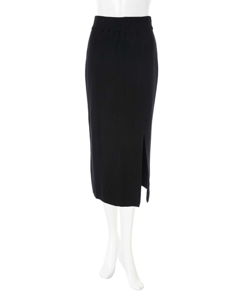 fifth（フィフス）の「サイドスリットロングニットスカート（スカート・レディース・ブラック/ホワイト・MEDIUM）」の3枚目の写真