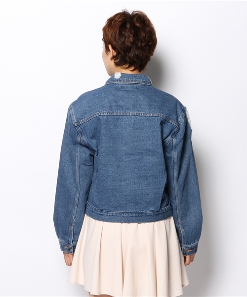 WEGO（ウィゴー）の「WEGO/ダメージデニムGジャン（デニムジャケット・レディース・インディゴブルー・FREE）」の8枚目の写真
