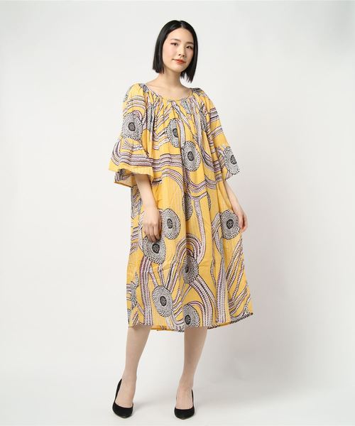 チャイハネ（チャイハネ）の「【チャイハネ】yul アフリカン柄ボリュームスリーブワンピース（ワンピース・レディース・レッド/イエロー/ブルー・FREE）」の11枚目の写真