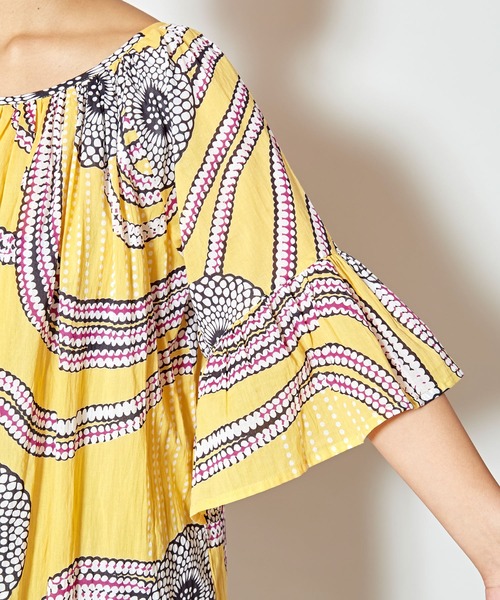 チャイハネ（チャイハネ）の「【チャイハネ】yul アフリカン柄ボリュームスリーブワンピース（ワンピース・レディース・レッド/イエロー/ブルー・FREE）」の16枚目の写真