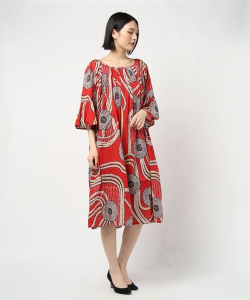 チャイハネ（チャイハネ）の「【チャイハネ】yul アフリカン柄ボリュームスリーブワンピース（ワンピース・レディース・レッド/イエロー/ブルー・FREE）」の19枚目の写真