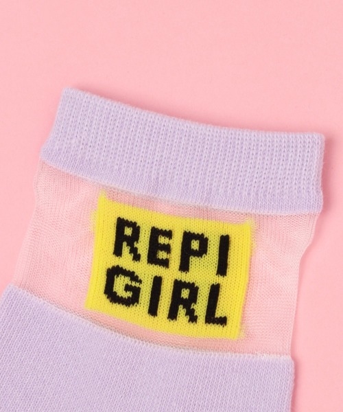 repipi armario（レピピ アルマリオ）の「ボックスロゴシースルーソックス（ソックス/靴下・レディース・ホワイト/ブラック/パープル/ミント・FREE）」の9枚目の写真