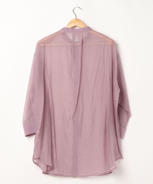 archives（アルシーヴ）の「シアーバンドカラーシャツ（シャツ/ブラウス・レディース・パープル/イエロー/オレンジ/アイボリー・MEDIUM）」の5枚目の写真