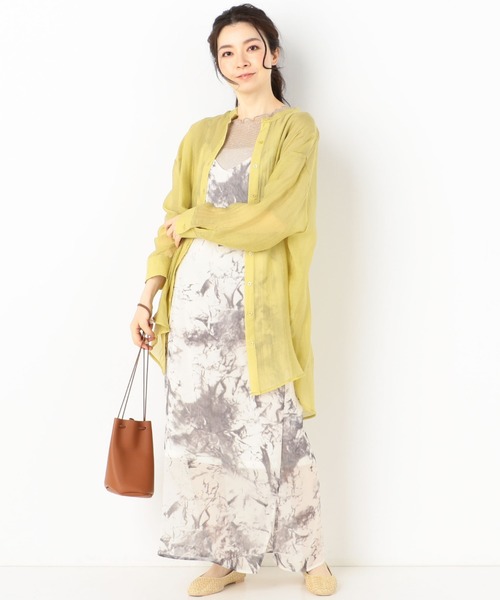 archives（アルシーヴ）の「シアーバンドカラーシャツ（シャツ/ブラウス・レディース・パープル/イエロー/オレンジ/アイボリー・MEDIUM）」の9枚目の写真