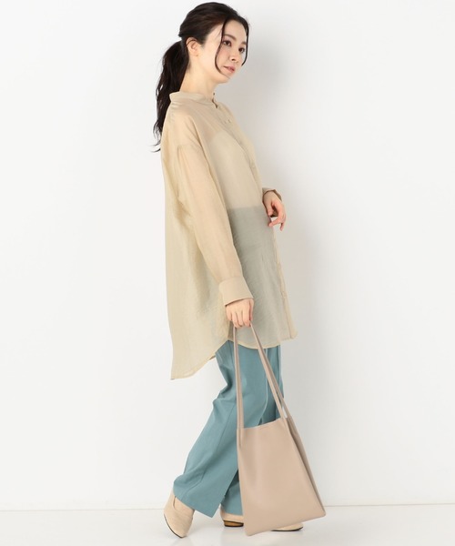 archives（アルシーヴ）の「シアーバンドカラーシャツ（シャツ/ブラウス・レディース・パープル/イエロー/オレンジ/アイボリー・MEDIUM）」の8枚目の写真