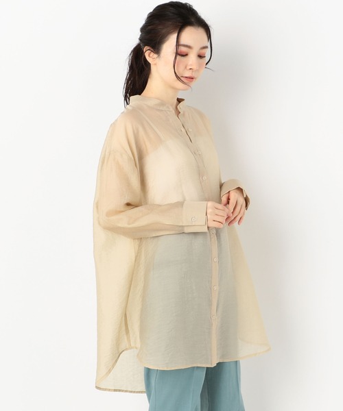 archives（アルシーヴ）の「シアーバンドカラーシャツ（シャツ/ブラウス・レディース・パープル/イエロー/オレンジ/アイボリー・MEDIUM）」の17枚目の写真