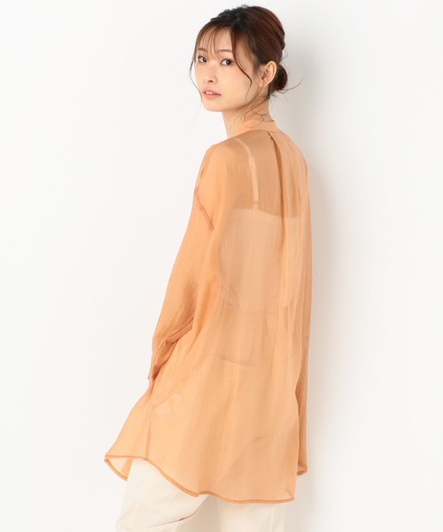 archives（アルシーヴ）の「シアーバンドカラーシャツ（シャツ/ブラウス・レディース・パープル/イエロー/オレンジ/アイボリー・MEDIUM）」の19枚目の写真