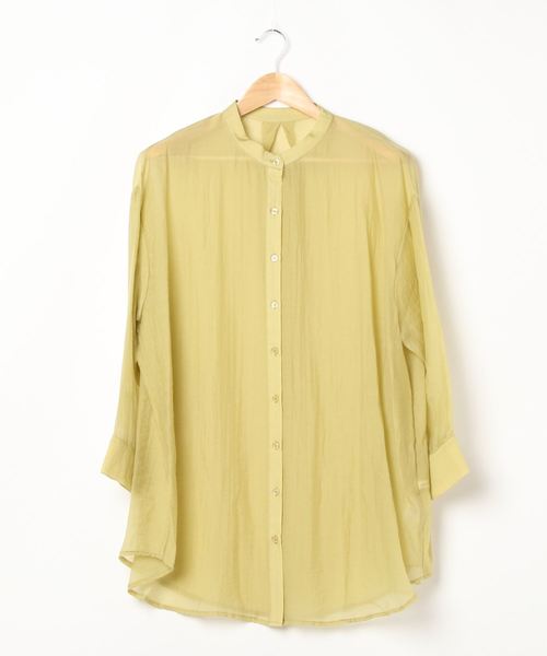 archives（アルシーヴ）の「シアーバンドカラーシャツ（シャツ/ブラウス・レディース・パープル/イエロー/オレンジ/アイボリー・MEDIUM）」の22枚目の写真