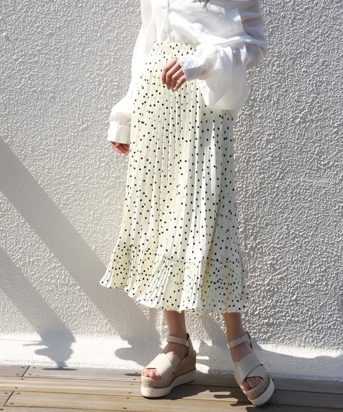 one after another NICE CLAUP（ワンアフターアナザーナイスクラップ）の「フレアプリーツアソートスカート（スカート・レディース・ホワイト系その他/ブラック系その他/ドット/チェック・FREE）」の7枚目の写真