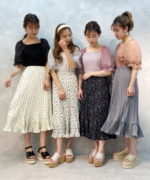 one after another NICE CLAUP（ワンアフターアナザーナイスクラップ）の「フレアプリーツアソートスカート（スカート・レディース・ホワイト系その他/ブラック系その他/ドット/チェック・FREE）」の13枚目の写真