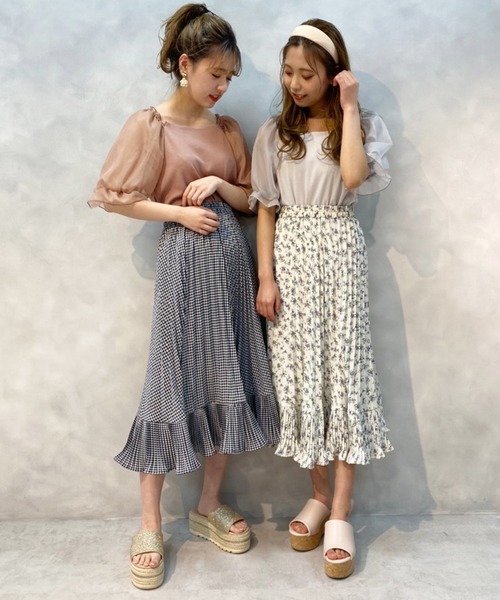 one after another NICE CLAUP（ワンアフターアナザーナイスクラップ）の「フレアプリーツアソートスカート（スカート・レディース・ホワイト系その他/ブラック系その他/ドット/チェック・FREE）」の8枚目の写真