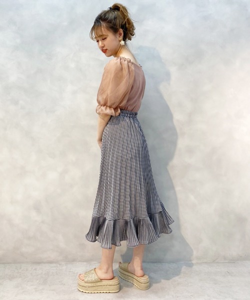 one after another NICE CLAUP（ワンアフターアナザーナイスクラップ）の「フレアプリーツアソートスカート（スカート・レディース・ホワイト系その他/ブラック系その他/ドット/チェック・FREE）」の11枚目の写真