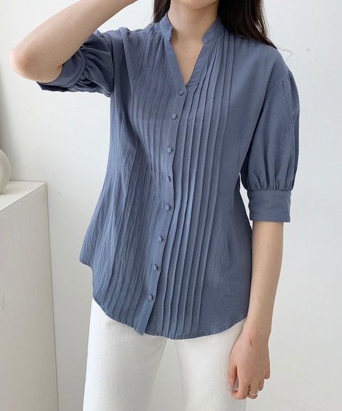 Jewelobe(ジュエローブ)の「ボリュームスリーブピンタックブラウス(シャツ/ブラウス・レディース・ベージュ/ピンク/ブルー/グリーン・FREE)」の19枚目の写真