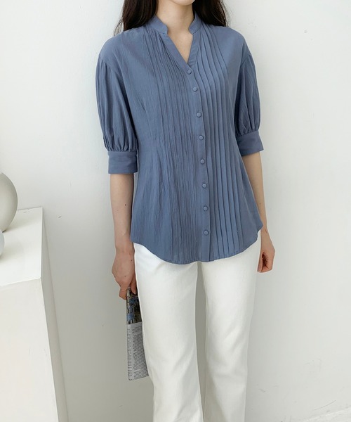 Jewelobe(ジュエローブ)の「ボリュームスリーブピンタックブラウス(シャツ/ブラウス・レディース・ベージュ/ピンク/ブルー/グリーン・FREE)」の22枚目の写真
