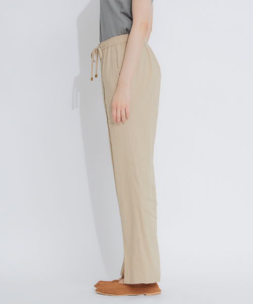 qualite（カリテ）の「リネンレーヨンスリットパンツ（その他パンツ・レディース・ブラック/ベージュ・40/38/36）」の4枚目の写真