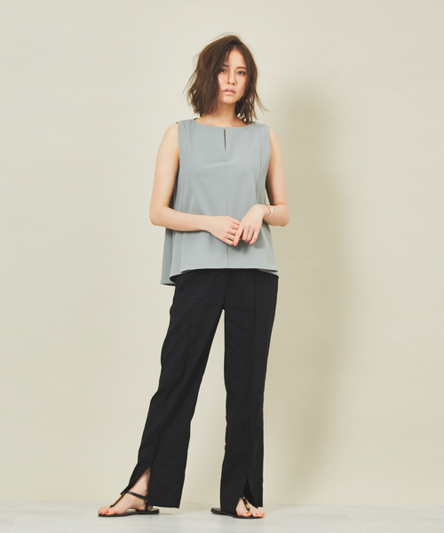 qualite（カリテ）の「リネンレーヨンスリットパンツ（その他パンツ・レディース・ブラック/ベージュ・40/38/36）」の16枚目の写真