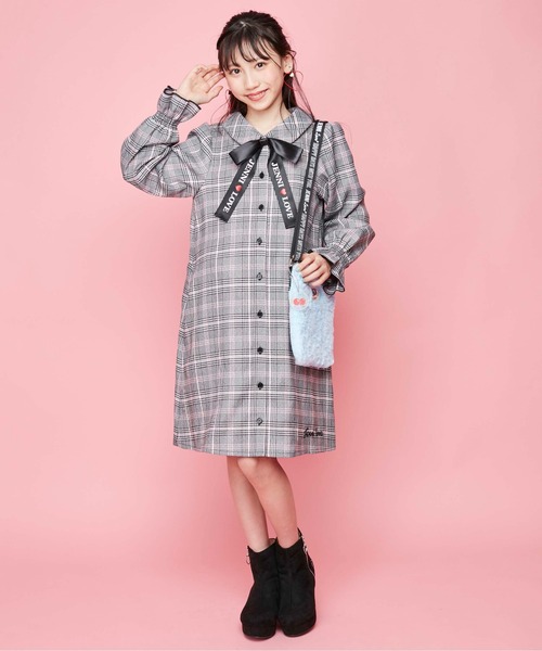 jnhearts check 合わせる mix dress ワンピース サイズ38