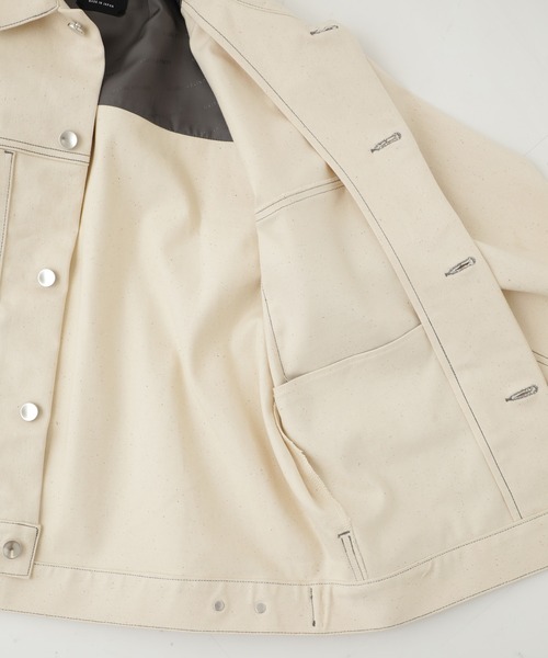 UNITED TOKYO(ユナイテッドトウキョウ)の「12oz ストレッチデニムオーバーサイズトラックJK(デニムジャケット・メンズ・インディゴブルー/オフホワイト・1/2/3)」の8枚目の写真