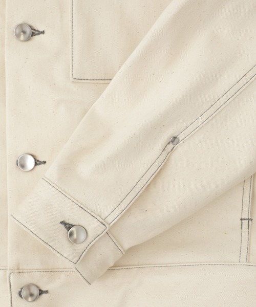 UNITED TOKYO(ユナイテッドトウキョウ)の「12oz ストレッチデニムオーバーサイズトラックJK(デニムジャケット・メンズ・インディゴブルー/オフホワイト・1/2/3)」の9枚目の写真