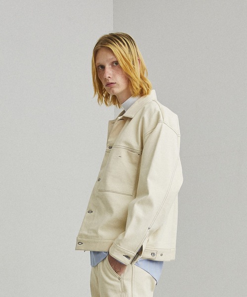 UNITED TOKYO(ユナイテッドトウキョウ)の「12oz ストレッチデニムオーバーサイズトラックJK(デニムジャケット・メンズ・インディゴブルー/オフホワイト・1/2/3)」の20枚目の写真