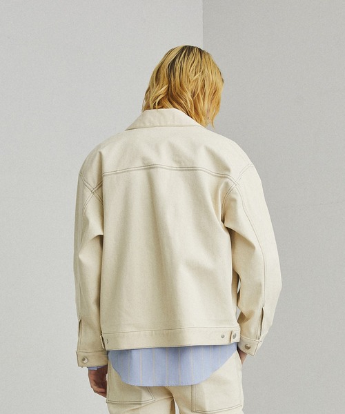 UNITED TOKYO(ユナイテッドトウキョウ)の「12oz ストレッチデニムオーバーサイズトラックJK(デニムジャケット・メンズ・インディゴブルー/オフホワイト・1/2/3)」の19枚目の写真