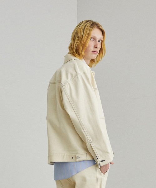 UNITED TOKYO(ユナイテッドトウキョウ)の「12oz ストレッチデニムオーバーサイズトラックJK(デニムジャケット・メンズ・インディゴブルー/オフホワイト・1/2/3)」の18枚目の写真