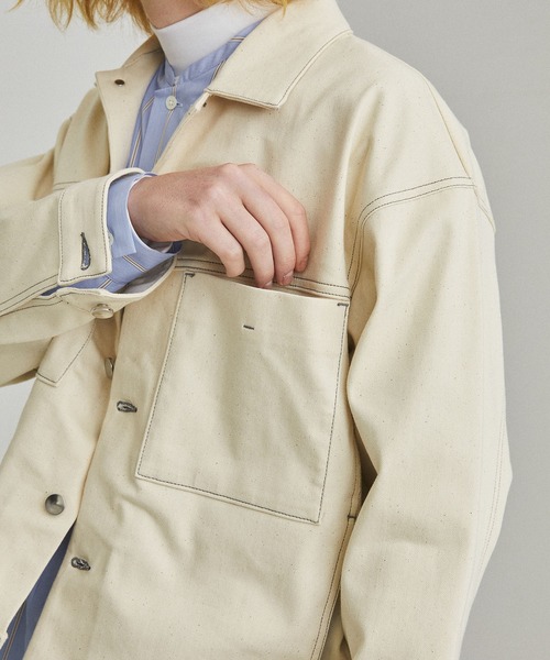 UNITED TOKYO(ユナイテッドトウキョウ)の「12oz ストレッチデニムオーバーサイズトラックJK(デニムジャケット・メンズ・インディゴブルー/オフホワイト・1/2/3)」の15枚目の写真