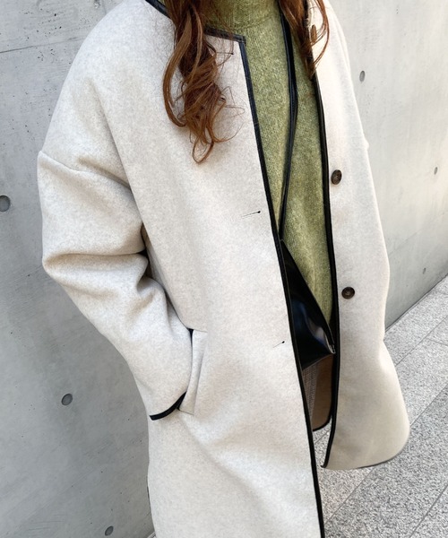 archives（アルシーヴ）の「ライナー付きパイピングコート（その他アウター・レディース・ベージュ/アイボリー/モカ/グレイッシュベージュ・MEDIUM）」の8枚目の写真