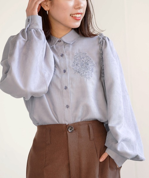 ミジンコール袖ギャザー刺繍入りブラウス シャツ ブラウス Rps アールピーエス のファッション通販 Zozotown