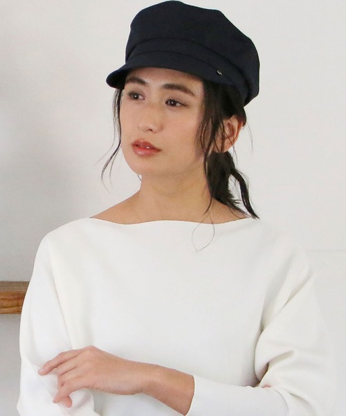 ikka（イッカ）の「マリンキャス（キャスケット・レディース・ネイビー/オフホワイト/オリーブ・FREE）」の3枚目の写真