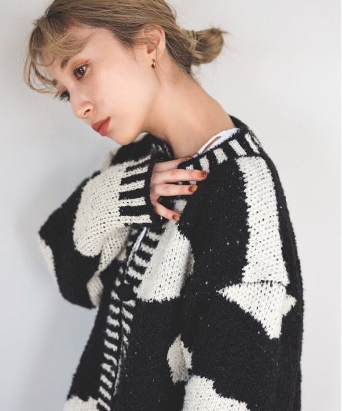 【SANSeLF】motif knit cardigan sanw65